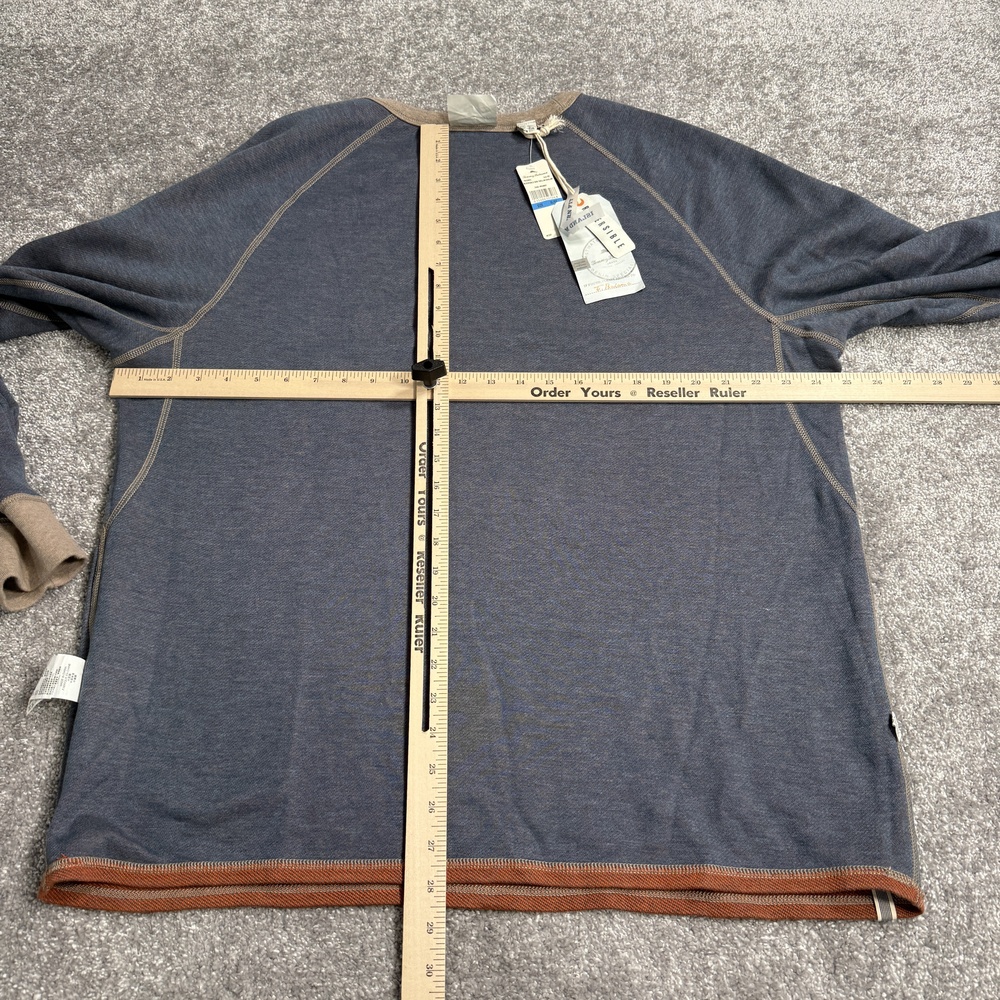 Tommy Bahama Sweatshirt Mens XL Brown Reversible Raglan Crewneck Knit Pullover - Picture 11 of 14